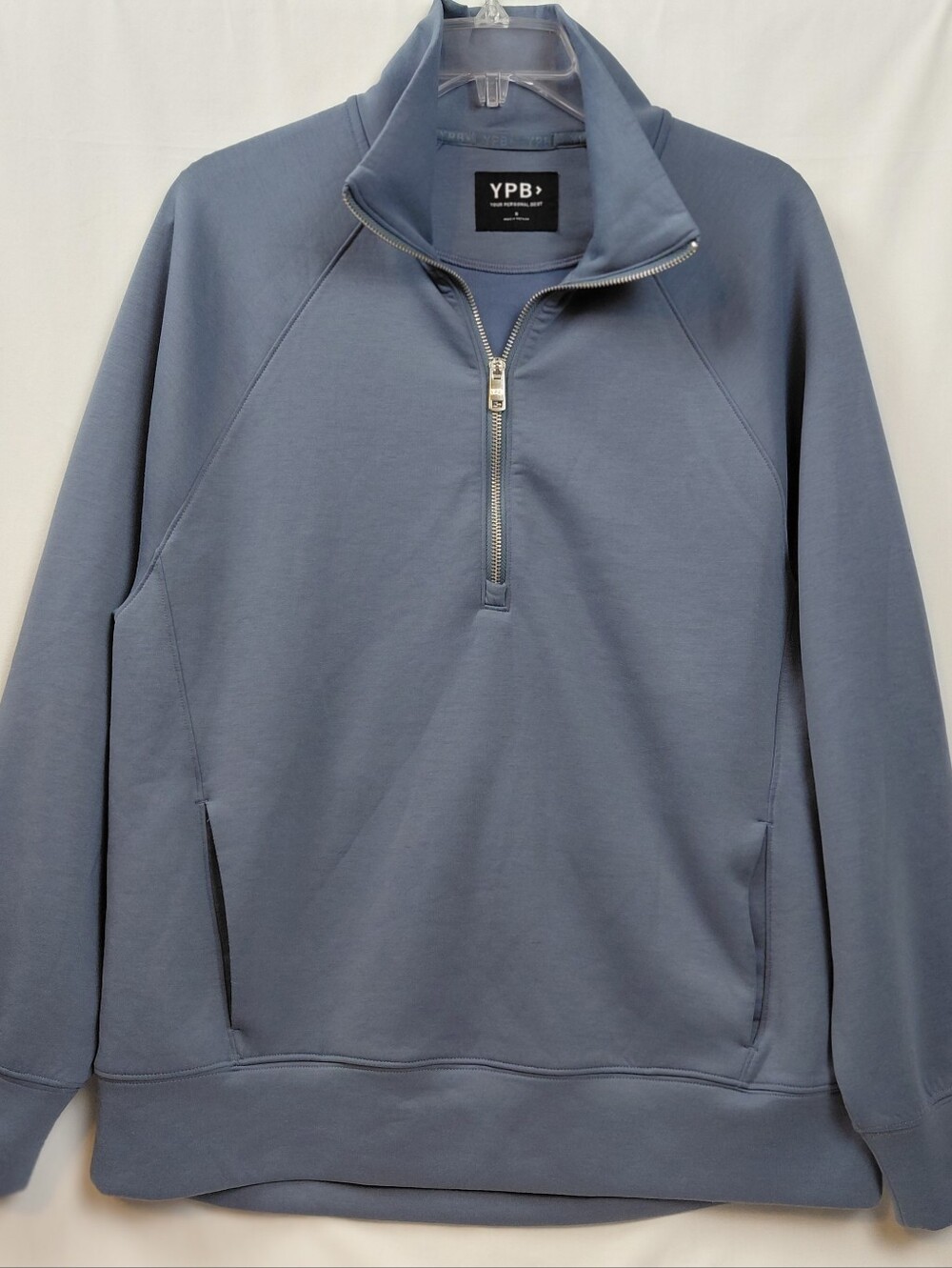 YPB Abercrombie Quarter Zip Pullover Top Size Small Dusty Blue